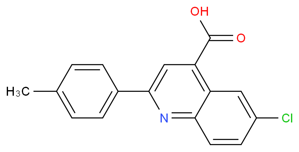 6-chloro-2-(4-methylphenyl)quinoline-4-carboxylic acid_分子结构_CAS_103914-61-0