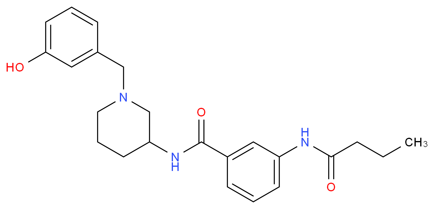 3-(butyrylamino)-N-[1-(3-hydroxybenzyl)piperidin-3-yl]benzamide_分子结构_CAS_)
