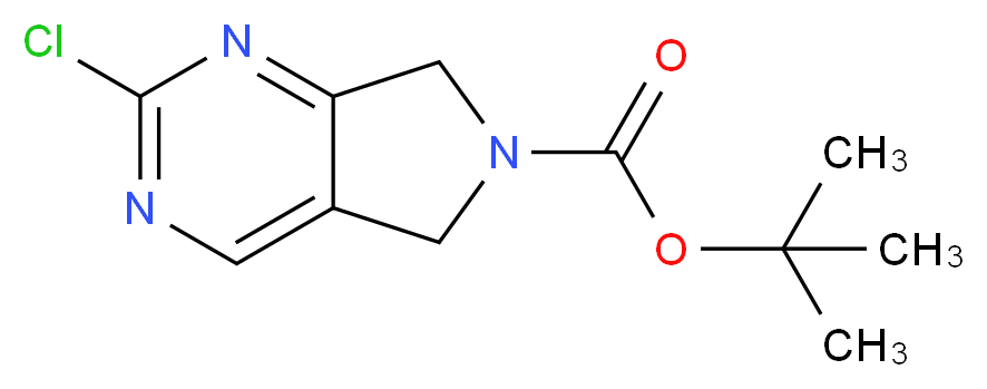 tert-Butyl 2-chloro-5H-pyrrolo[3,4-d]pyrimidine-6(7H)-carboxylate_分子结构_CAS_1211581-47-3)