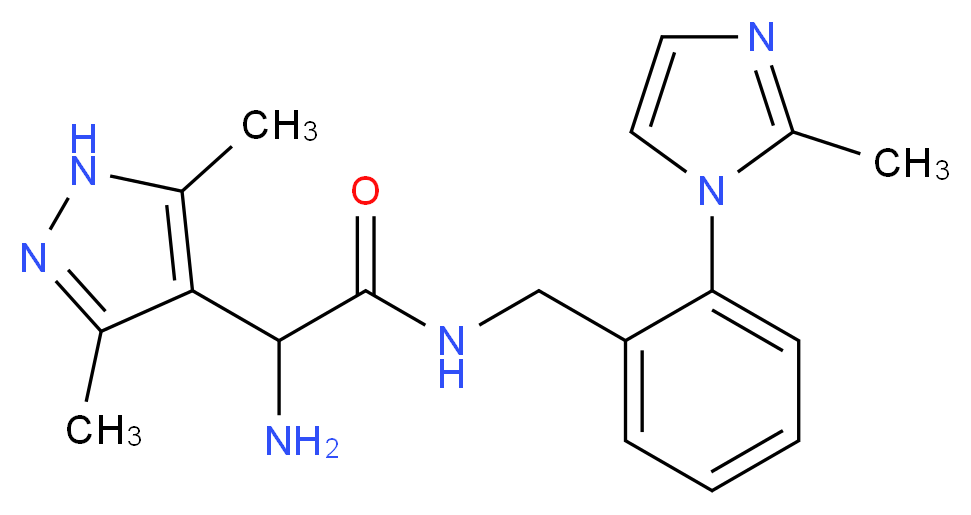 2-amino-2-(3,5-dimethyl-1H-pyrazol-4-yl)-N-[2-(2-methyl-1H-imidazol-1-yl)benzyl]acetamide_分子结构_CAS_)