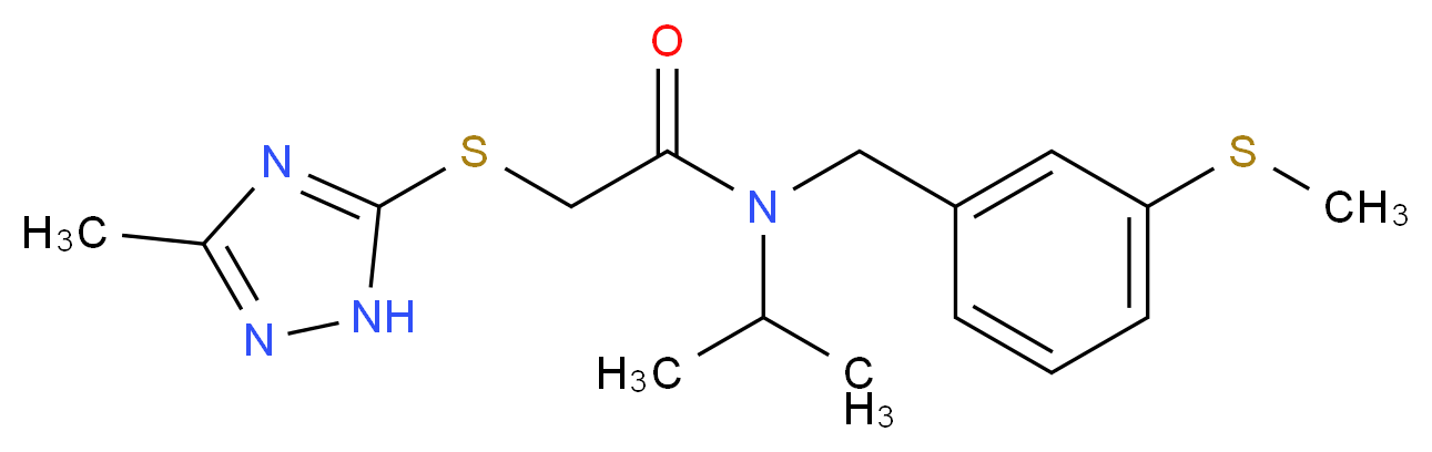 N-isopropyl-N-[3-(methylthio)benzyl]-2-[(3-methyl-1H-1,2,4-triazol-5-yl)thio]acetamide_分子结构_CAS_)