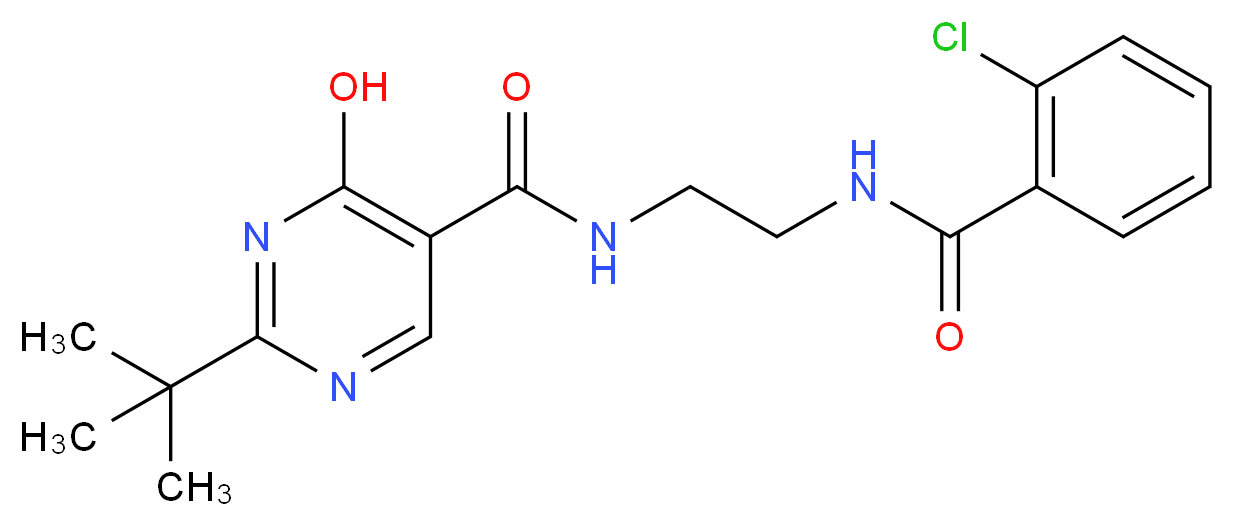 2-tert-butyl-N-{2-[(2-chlorobenzoyl)amino]ethyl}-4-hydroxypyrimidine-5-carboxamide_分子结构_CAS_)