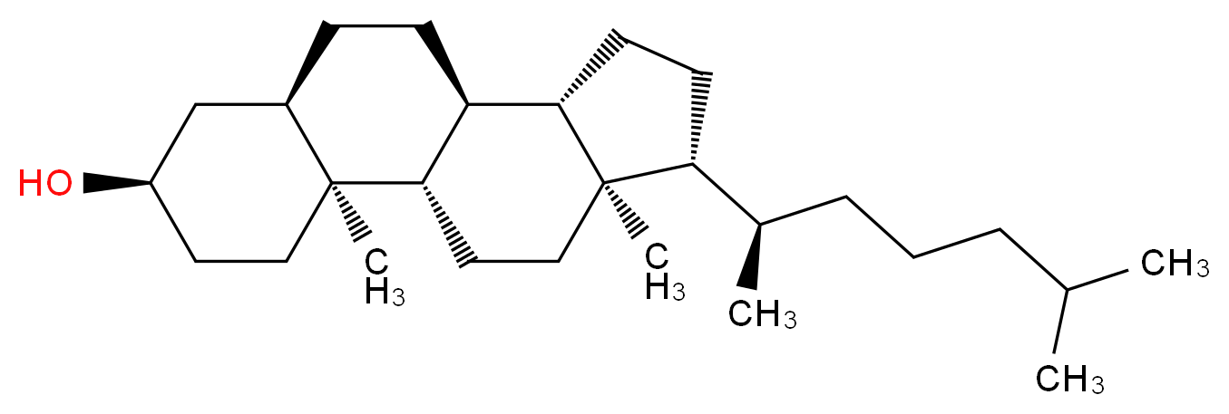 (1S,2S,5R,7R,10R,11S,14R,15R)-2,15-dimethyl-14-[(2R)-6-methylheptan-2-yl]tetracyclo[8.7.0.0<sup>2</sup>,<sup>7</sup>.0<sup>1</sup><sup>1</sup>,<sup>1</sup><sup>5</sup>]heptadecan-5-ol_分子结构_CAS_516-92-7