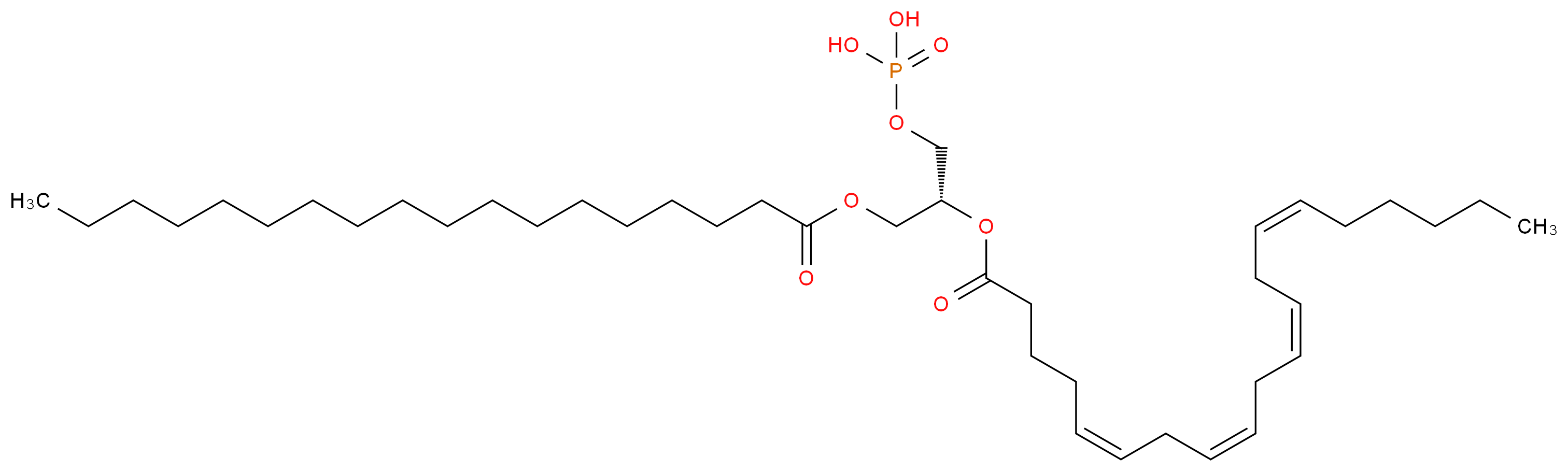 2-Arachidonoyl-1-stearoyl-sn-glycerol 3-phosphate_分子结构_CAS_64665-00-5)