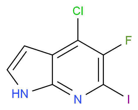 4-chloro-5-fluoro-6-iodo-1H-pyrrolo[2,3-b]pyridine_分子结构_CAS_1228665-91-5