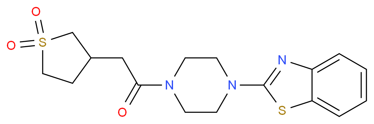2-{4-[(1,1-dioxidotetrahydro-3-thienyl)acetyl]-1-piperazinyl}-1,3-benzothiazole_分子结构_CAS_)