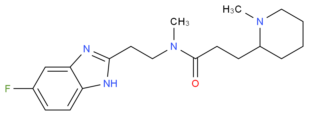 N-[2-(5-fluoro-1H-benzimidazol-2-yl)ethyl]-N-methyl-3-(1-methylpiperidin-2-yl)propanamide_分子结构_CAS_)
