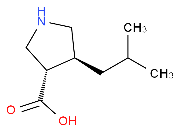 (3S,4S)-4-(2-methylpropyl)pyrrolidine-3-carboxylic acid_分子结构_CAS_261896-40-6