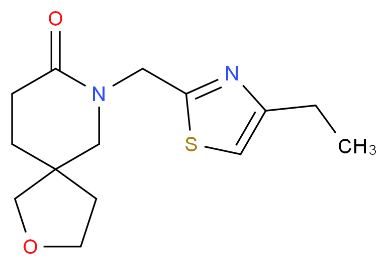 7-[(4-ethyl-1,3-thiazol-2-yl)methyl]-2-oxa-7-azaspiro[4.5]decan-8-one_分子结构_CAS_)