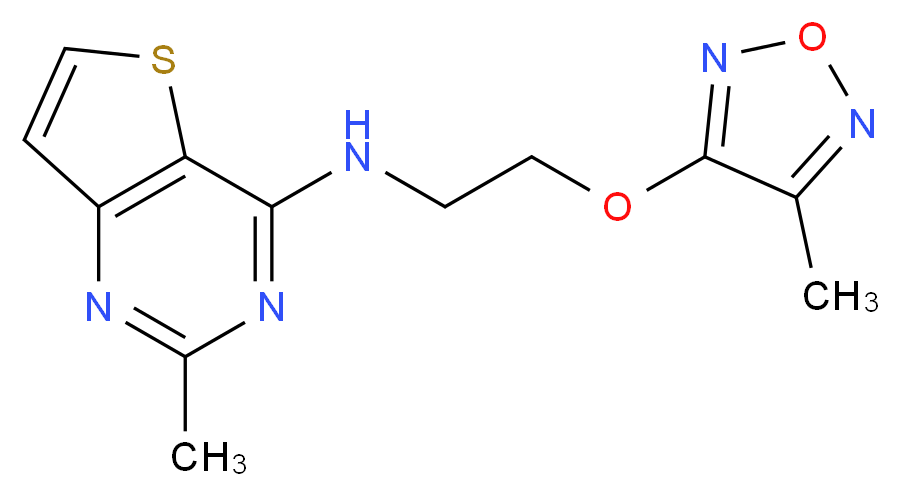 2-methyl-N-{2-[(4-methyl-1,2,5-oxadiazol-3-yl)oxy]ethyl}thieno[3,2-d]pyrimidin-4-amine_分子结构_CAS_)