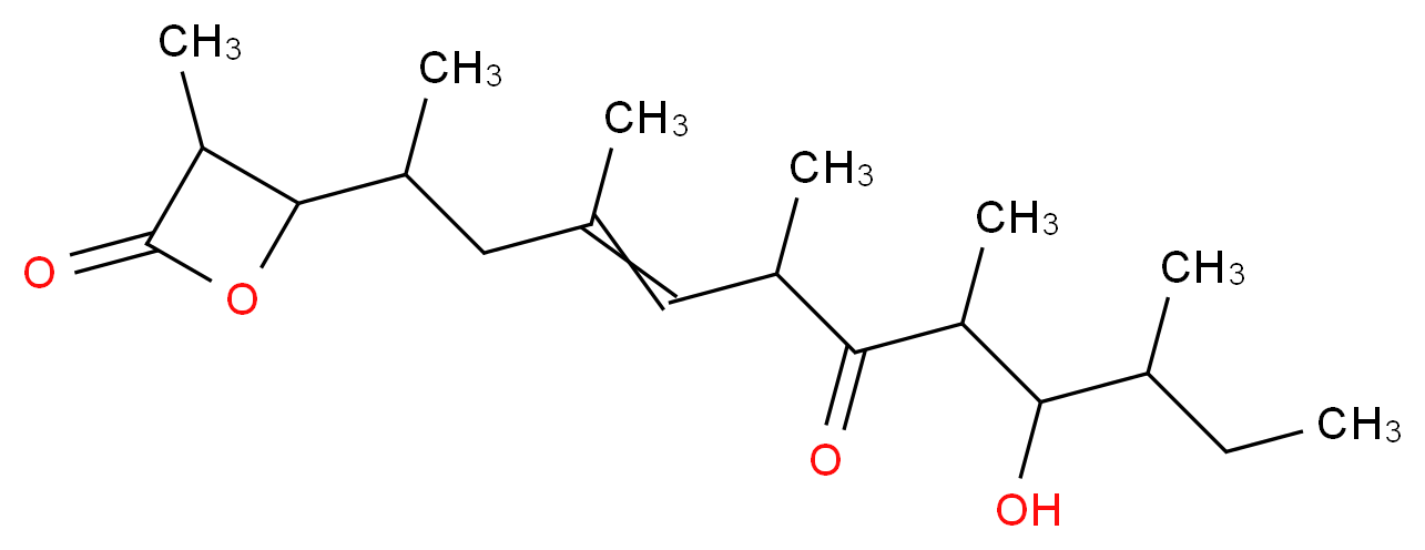 4-(9-hydroxy-4,6,8,10-tetramethyl-7-oxododec-4-en-2-yl)-3-methyloxetan-2-one_分子结构_CAS_76808-16-7