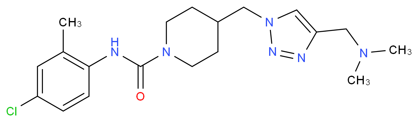 N-(4-chloro-2-methylphenyl)-4-({4-[(dimethylamino)methyl]-1H-1,2,3-triazol-1-yl}methyl)-1-piperidinecarboxamide_分子结构_CAS_)