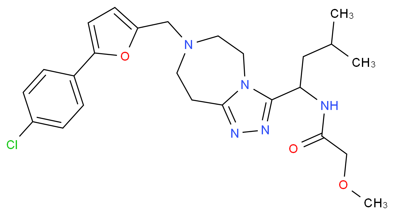 N-[1-(7-{[5-(4-chlorophenyl)-2-furyl]methyl}-6,7,8,9-tetrahydro-5H-[1,2,4]triazolo[4,3-d][1,4]diazepin-3-yl)-3-methylbutyl]-2-methoxyacetamide_分子结构_CAS_)