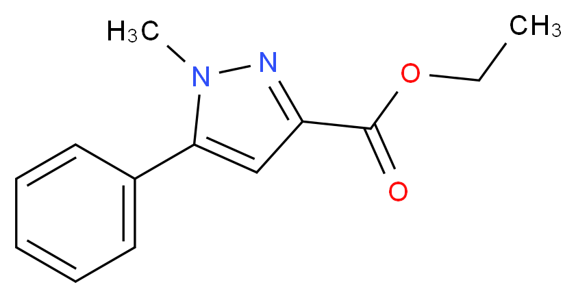 Ethyl 1-methyl-5-phenyl-1H-pyrazole-3-carboxylate 97%_分子结构_CAS_10199-51-6)