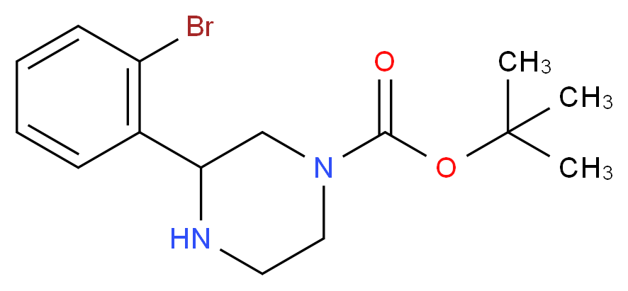 tert-butyl 3-(2-bromophenyl)piperazine-1-carboxylate_分子结构_CAS_886767-53-9