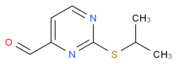 2-(propan-2-ylsulfanyl)pyrimidine-4-carbaldehyde_分子结构_CAS_885275-17-2