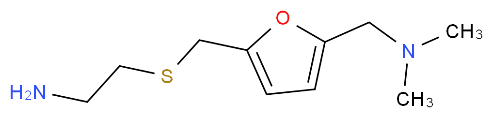 2-[({5-[(dimethylamino)methyl]furan-2-yl}methyl)sulfanyl]ethan-1-amine_分子结构_CAS_66356-53-4