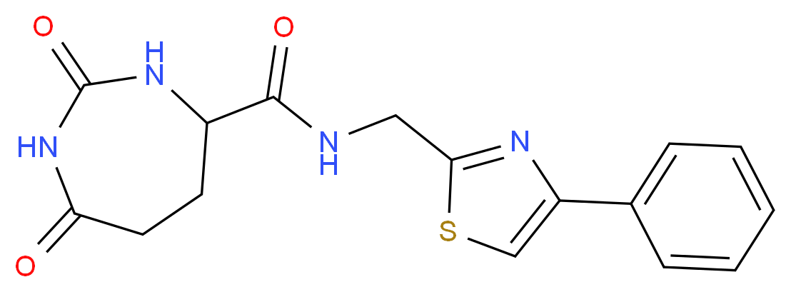 2,7-dioxo-N-[(4-phenyl-1,3-thiazol-2-yl)methyl]-1,3-diazepane-4-carboxamide_分子结构_CAS_)