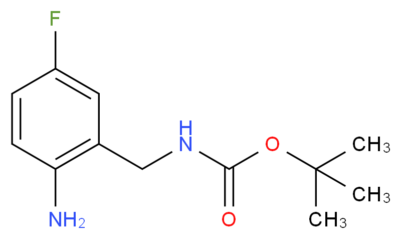 TERT-BUTYL 2-AMINO-5-FLUOROBENZYLCARBAMATE_分子结构_CAS_756839-26-6)