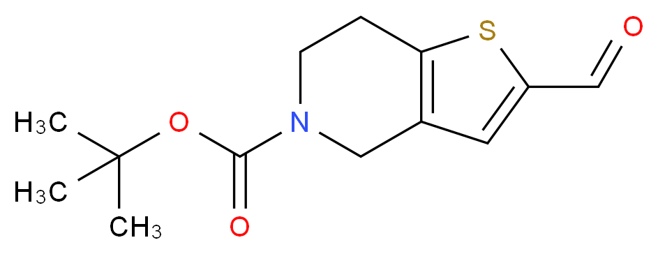 tert-butyl 2-formyl-4H,5H,6H,7H-thieno[3,2-c]pyridine-5-carboxylate_分子结构_CAS_165947-55-7