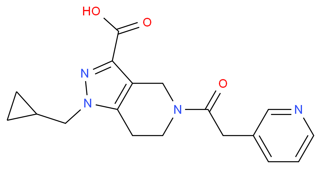 1-(cyclopropylmethyl)-5-(pyridin-3-ylacetyl)-4,5,6,7-tetrahydro-1H-pyrazolo[4,3-c]pyridine-3-carboxylic acid_分子结构_CAS_)