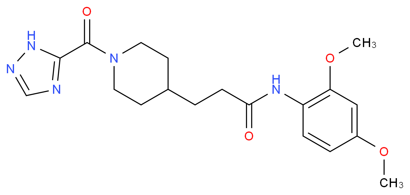 N-(2,4-dimethoxyphenyl)-3-[1-(1H-1,2,4-triazol-5-ylcarbonyl)piperidin-4-yl]propanamide_分子结构_CAS_)