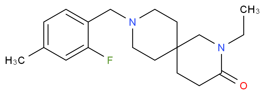2-ethyl-9-(2-fluoro-4-methylbenzyl)-2,9-diazaspiro[5.5]undecan-3-one_分子结构_CAS_)