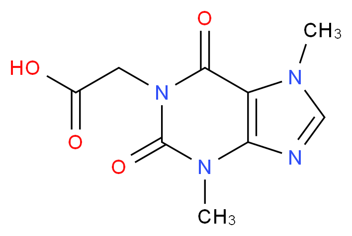 (3,7-dimethyl-2,6-dioxo-2,3,6,7-tetrahydro-1H-purin-1-yl)acetic acid_分子结构_CAS_5614-56-2)