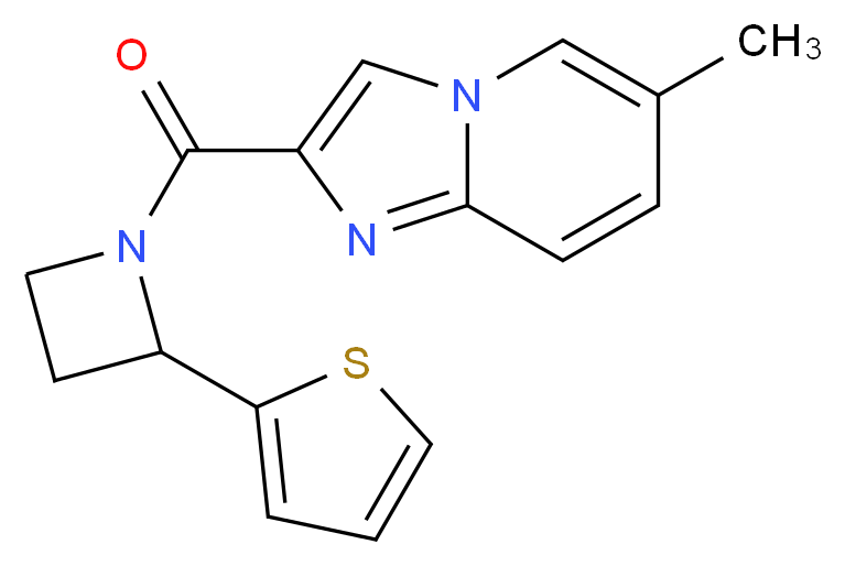 6-methyl-2-{[2-(2-thienyl)-1-azetidinyl]carbonyl}imidazo[1,2-a]pyridine_分子结构_CAS_)