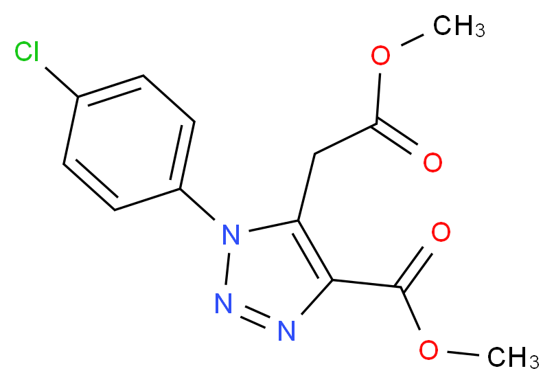 methyl 1-(4-chlorophenyl)-5-(2-methoxy-2-oxoethyl)-1H-1,2,3-triazole-4-carboxylate_分子结构_CAS_114462-77-0