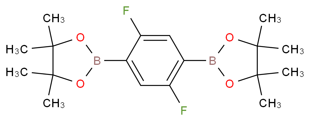 2-[2,5-difluoro-4-(tetramethyl-1,3,2-dioxaborolan-2-yl)phenyl]-4,4,5,5-tetramethyl-1,3,2-dioxaborolane_分子结构_CAS_303006-90-8