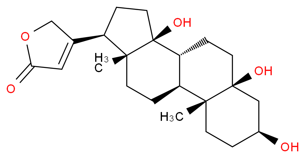 4-[(1S,2R,5S,7S,10R,11S,14R,15R)-5,7,11-trihydroxy-2,15-dimethyltetracyclo[8.7.0.0<sup>2</sup>,<sup>7</sup>.0<sup>1</sup><sup>1</sup>,<sup>1</sup><sup>5</sup>]heptadecan-14-yl]-2,5-dihydrofuran-2-one_分子结构_CAS_514-39-6