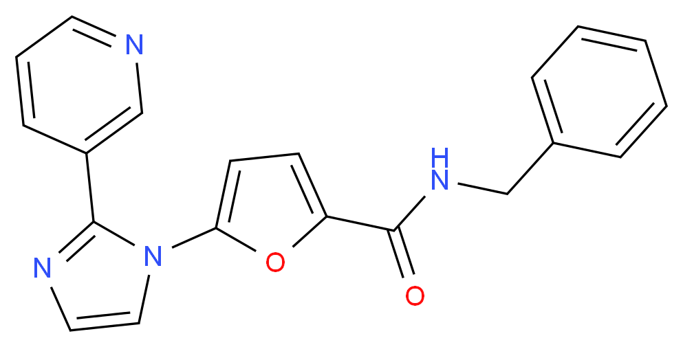 N-benzyl-5-(2-pyridin-3-yl-1H-imidazol-1-yl)-2-furamide_分子结构_CAS_)