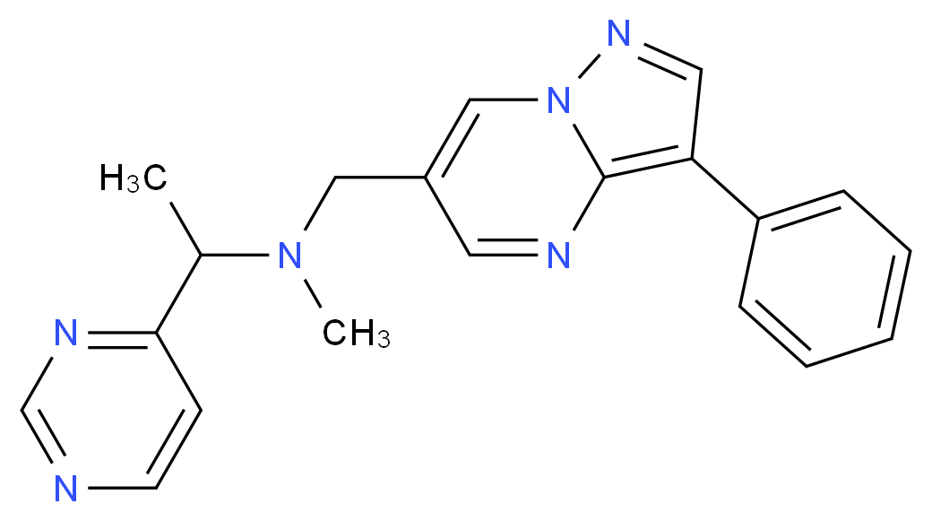 N-methyl-N-[(3-phenylpyrazolo[1,5-a]pyrimidin-6-yl)methyl]-1-pyrimidin-4-ylethanamine_分子结构_CAS_)