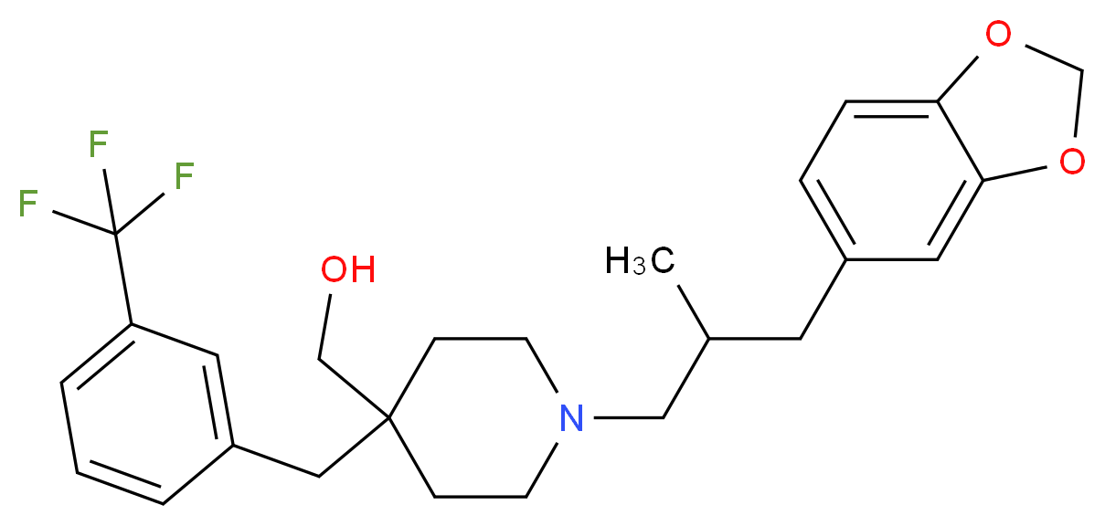 {1-[3-(1,3-benzodioxol-5-yl)-2-methylpropyl]-4-[3-(trifluoromethyl)benzyl]-4-piperidinyl}methanol_分子结构_CAS_)