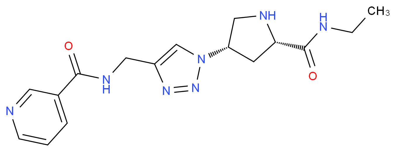 N-[(1-{(3S,5S)-5-[(ethylamino)carbonyl]pyrrolidin-3-yl}-1H-1,2,3-triazol-4-yl)methyl]nicotinamide_分子结构_CAS_)