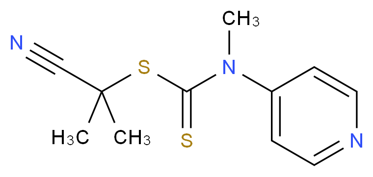 2-methyl-2-{[methyl(pyridin-4-yl)carbamothioyl]sulfanyl}propanenitrile_分子结构_CAS_1158958-96-3