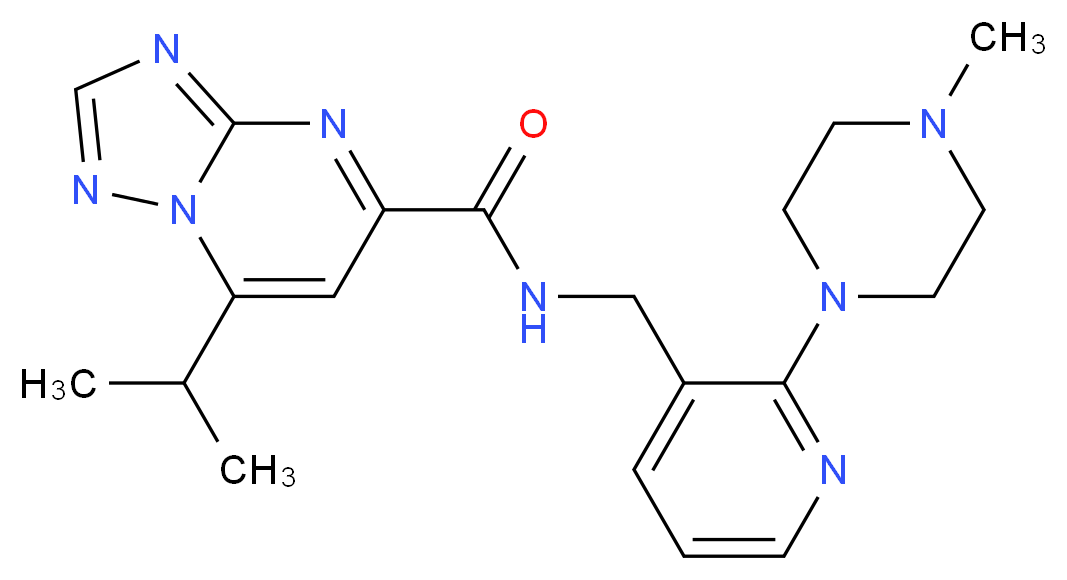 7-isopropyl-N-{[2-(4-methylpiperazin-1-yl)pyridin-3-yl]methyl}[1,2,4]triazolo[1,5-a]pyrimidine-5-carboxamide_分子结构_CAS_)
