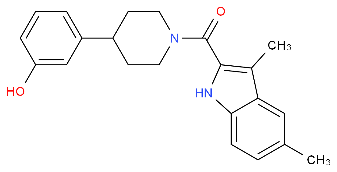 3-{1-[(3,5-dimethyl-1H-indol-2-yl)carbonyl]-4-piperidinyl}phenol_分子结构_CAS_)