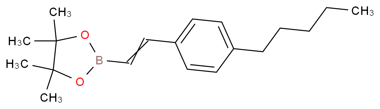 4,4,5,5-tetramethyl-2-[2-(4-pentylphenyl)ethenyl]-1,3,2-dioxaborolane_分子结构_CAS_907626-13-5