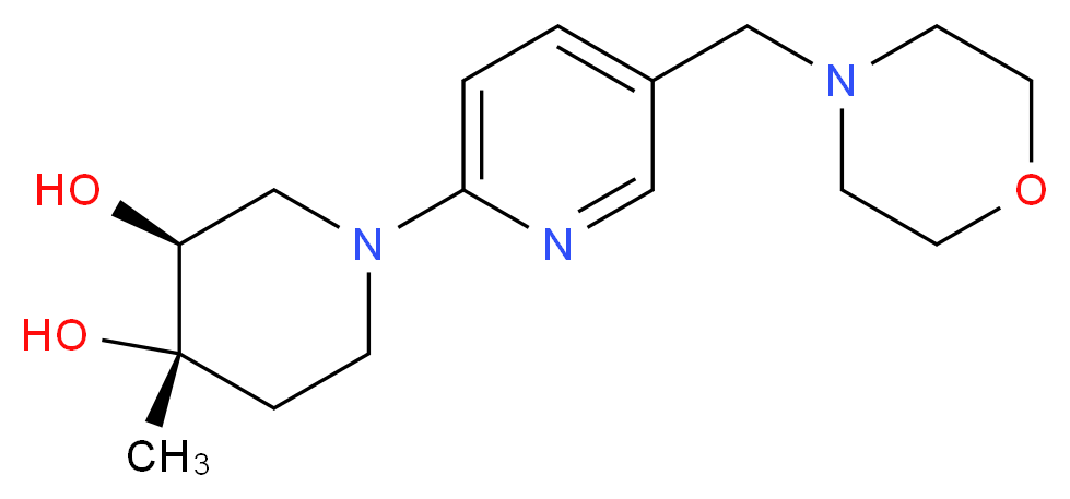 (3S*,4S*)-4-methyl-1-[5-(morpholin-4-ylmethyl)pyridin-2-yl]piperidine-3,4-diol_分子结构_CAS_)