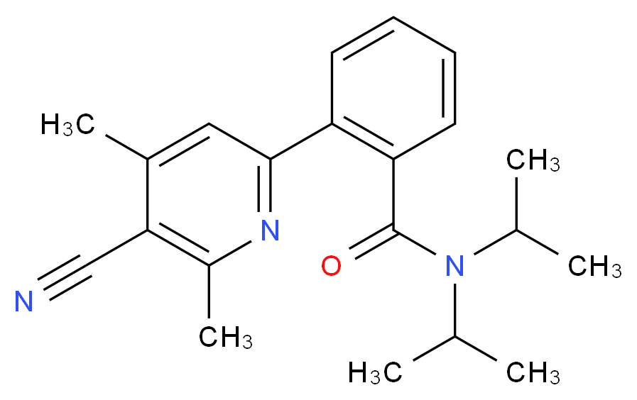 2-(5-cyano-4,6-dimethylpyridin-2-yl)-N,N-diisopropylbenzamide_分子结构_CAS_)