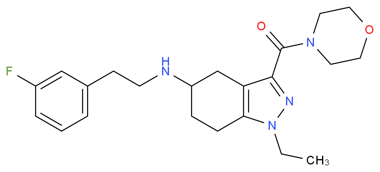 1-ethyl-N-[2-(3-fluorophenyl)ethyl]-3-(4-morpholinylcarbonyl)-4,5,6,7-tetrahydro-1H-indazol-5-amine_分子结构_CAS_)