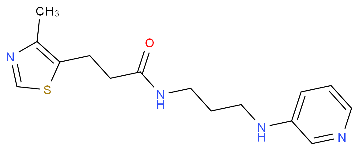 3-(4-methyl-1,3-thiazol-5-yl)-N-[3-(3-pyridinylamino)propyl]propanamide_分子结构_CAS_)