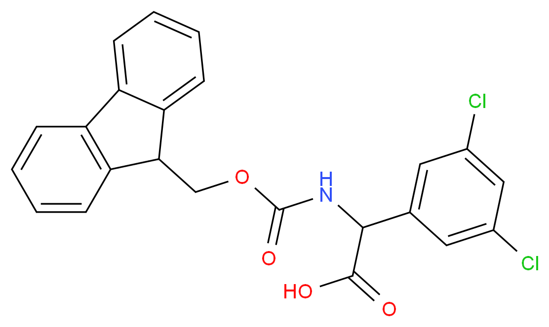 (3,5-DICHLORO-PHENYL)-[(9H-FLUOREN-9-YLMETHOXYCARBONYLAMINO)]-ACETIC ACID_分子结构_CAS_)