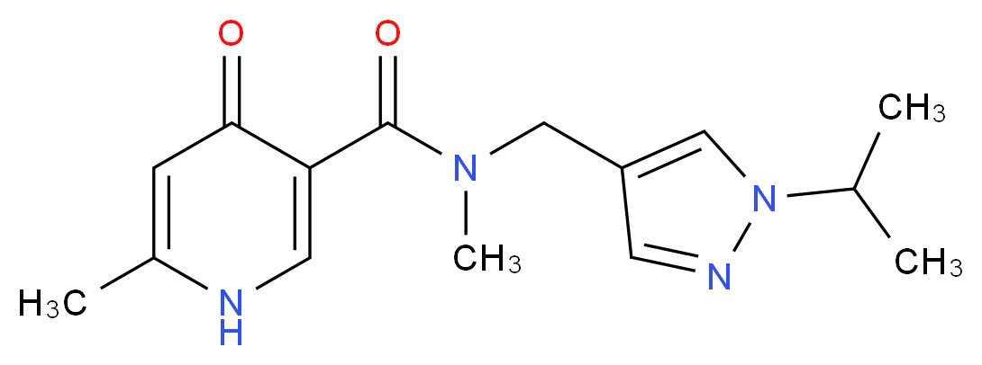 N-[(1-isopropyl-1H-pyrazol-4-yl)methyl]-N,6-dimethyl-4-oxo-1,4-dihydro-3-pyridinecarboxamide_分子结构_CAS_)