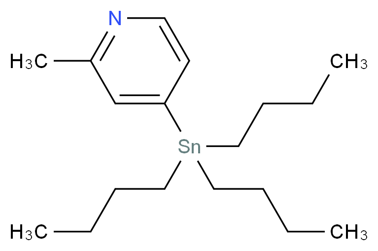 2-methyl-4-(tributylstannyl)pyridine_分子结构_CAS_134914-97-9