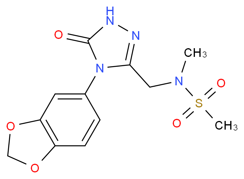 N-{[4-(1,3-benzodioxol-5-yl)-5-oxo-4,5-dihydro-1H-1,2,4-triazol-3-yl]methyl}-N-methylmethanesulfonamide_分子结构_CAS_)