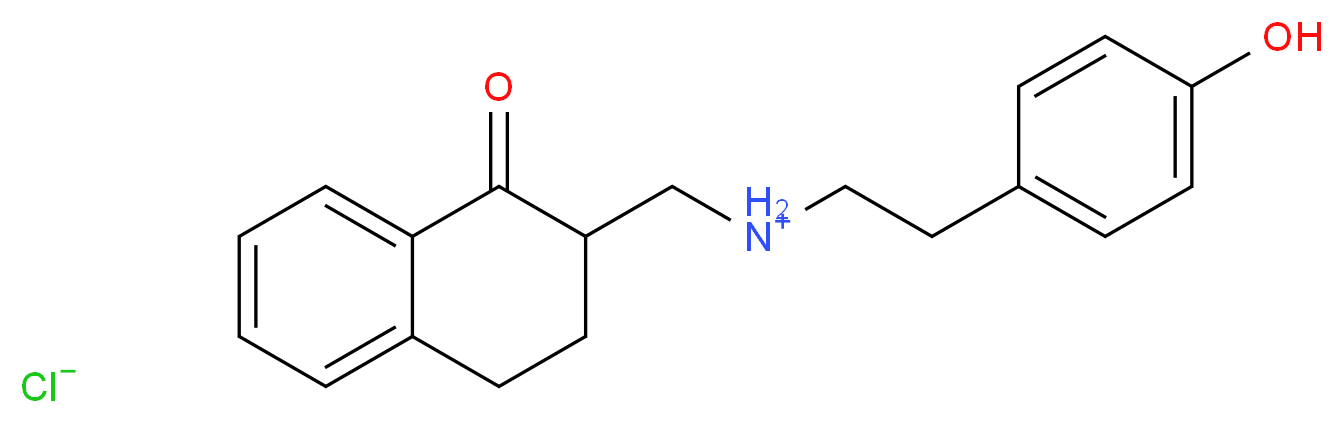 [2-(4-hydroxyphenyl)ethyl][(1-oxo-1,2,3,4-tetrahydronaphthalen-2-yl)methyl]azanium chloride_分子结构_CAS_30007-39-7