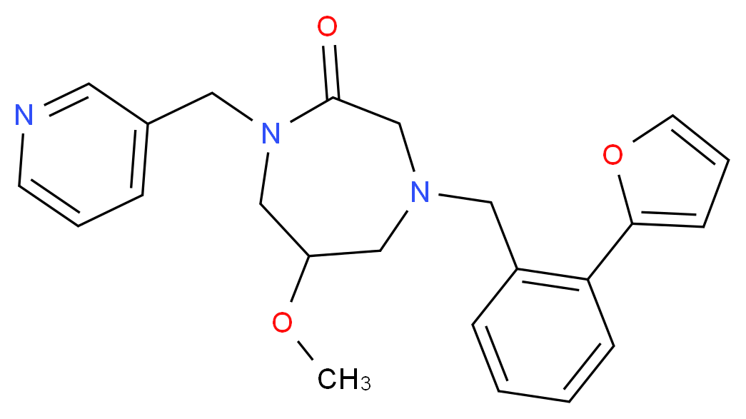 4-[2-(2-furyl)benzyl]-6-methoxy-1-(3-pyridinylmethyl)-1,4-diazepan-2-one_分子结构_CAS_)